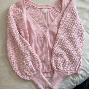 BABY PINK PEARL SWEATER